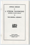 Strom Thurmond Annual Message to the General Assembly, 1951 - Accession 1032 - M459 (510) by James Strom Thurmond