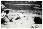 1940s - South Bend Blue Sox Sliding Practice by Jean Anna Faut, Senaida Wirth, Phyllis Koehn, and Elizabeth Bailey Mahon