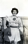 1946 - Inez Voyce Wearing her South Bend Blue Sox Uniform by Jean Anna Faut and Inez Ferne Voyce