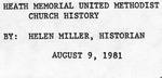 Heath Memorial United Methodist Church History - Accession 423 - M169 (210)