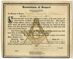 Freemason "Resolution Of Respect" For Benjamin Franklin Patterson - Accession 1206 - M574 (627) by Freemasonry and Benjamin Franklin Patterson